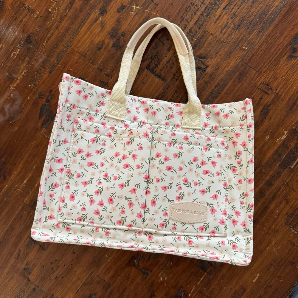 Floral Bag Purse Handles Little Flowers Pockets‎